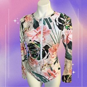 One piece long sleeve swim suit